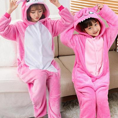 Tier Cosplay Kostüm Unisex Erwachsene Rosa Rot Stitch Hase Kigurumi Pyjama Mit Schuhen