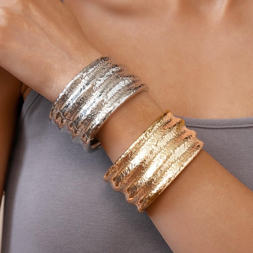 Metal Wide Open Bangle Zinc Zinc Alloy Exaggerated Bracelet Exaggerated Cuff Bangles  Gift