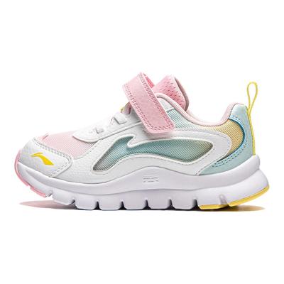 Li Ning Kinder Starry Bequeme Leichte Stoßdämpfende Verschleißfeste Low-Top Freizeitschuhe Kinder Freizeitschuhe Weiß Rosa YKNU028-6