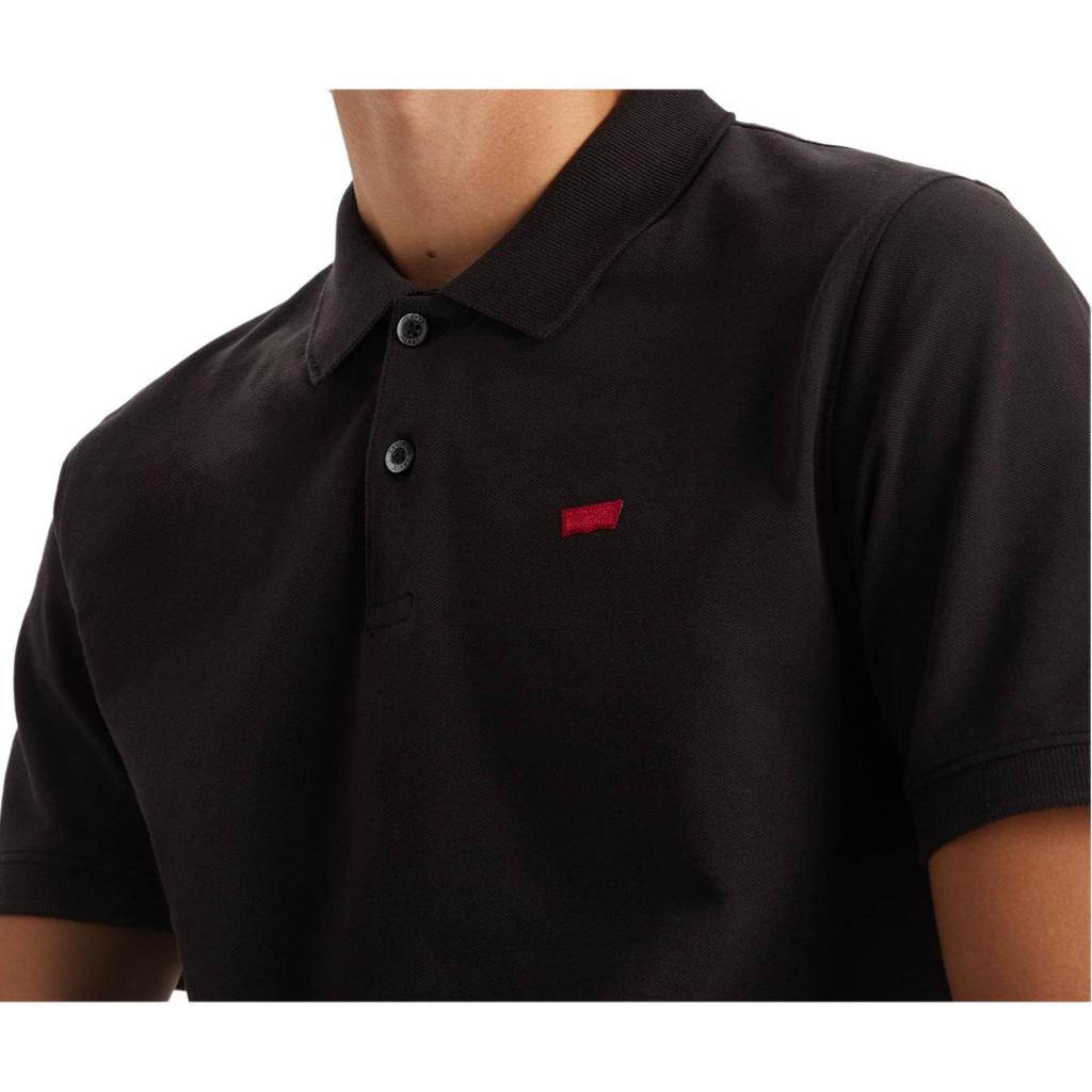 Levis Casual Slim Fit Solid Color Versatile Polo Shirt Men Polo Shirts Black A4842-0015