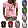 Women's Casual Printed T-Shirt Round Neck Pullover Short Sleeve Top