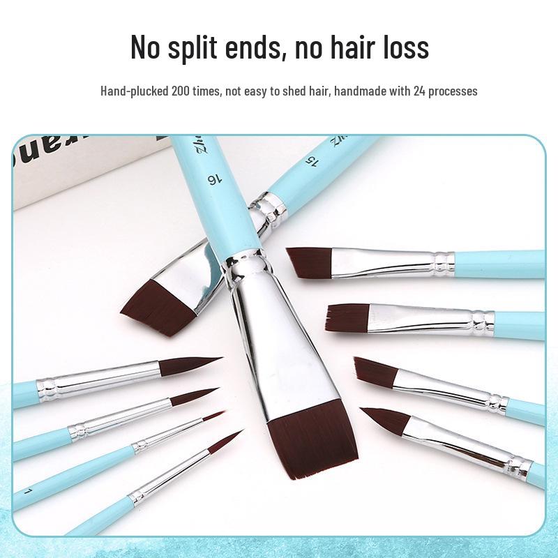 17-Piece Face Painting Brush Set: Hook Line, Embossing, Row, Flat, Oblique, Petal Brushes