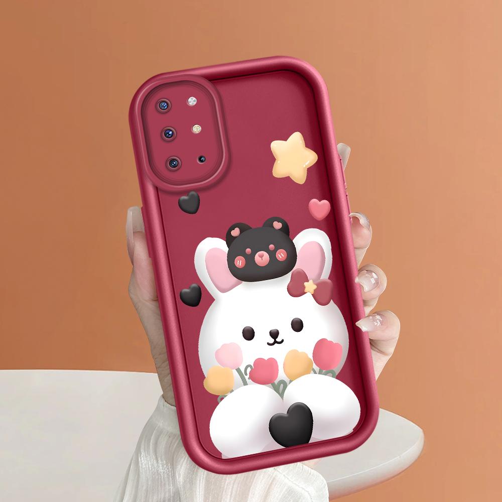 For OPPO A38 A18 A57s A57 A60 Reno11 F Reno12 FS Moto G10 G20 G30 G22 Realme C53 C63 Full Lens Protect Cute Rabbit Soft Phone Case