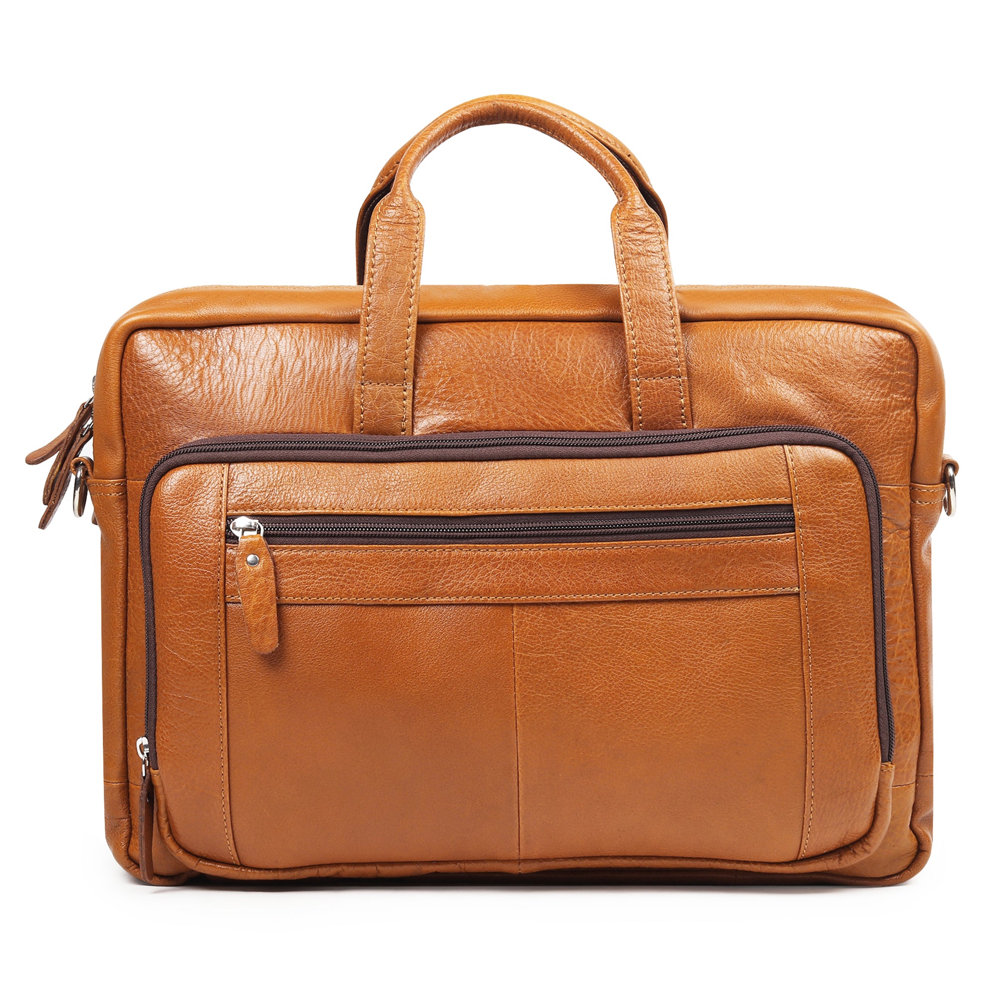 MaheTri Professional Leather Travel Briefcase For Men & Women 16-Inch коричневый
