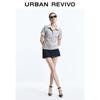 Women's Retro Patchwork Denim Mini Skirt