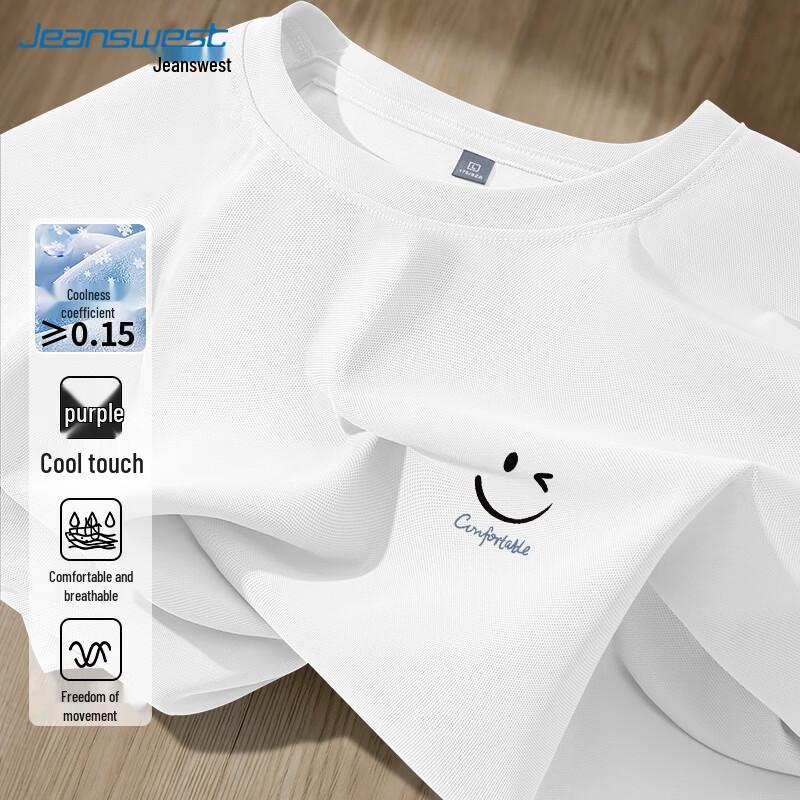 Jeanswest Unisex Blinking Smile Face Print Short Sleeve T-Shirt M