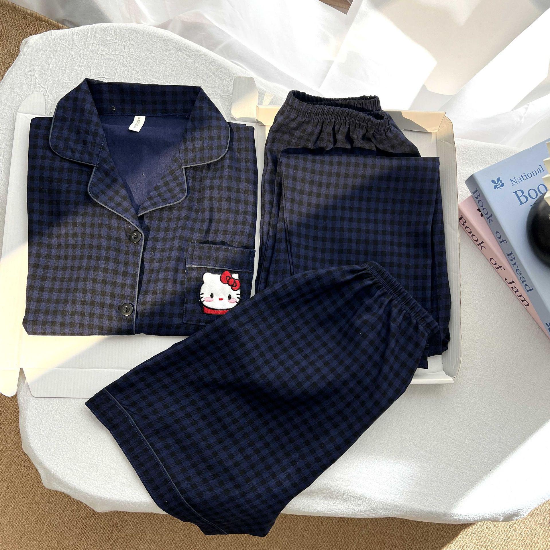 

Пледовий піжамний набір Hello Kitty - Жіночий короткий рукав весна/літо 3 предмети M