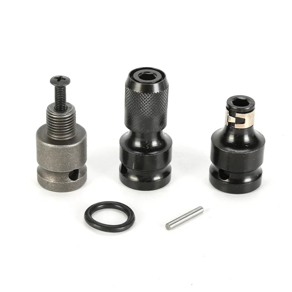 Steel Hex Socket Adapter 1/2 Inch Black/Silver Converter Tool Hex Drill Chuck Socket Adapter Brand New High Quality