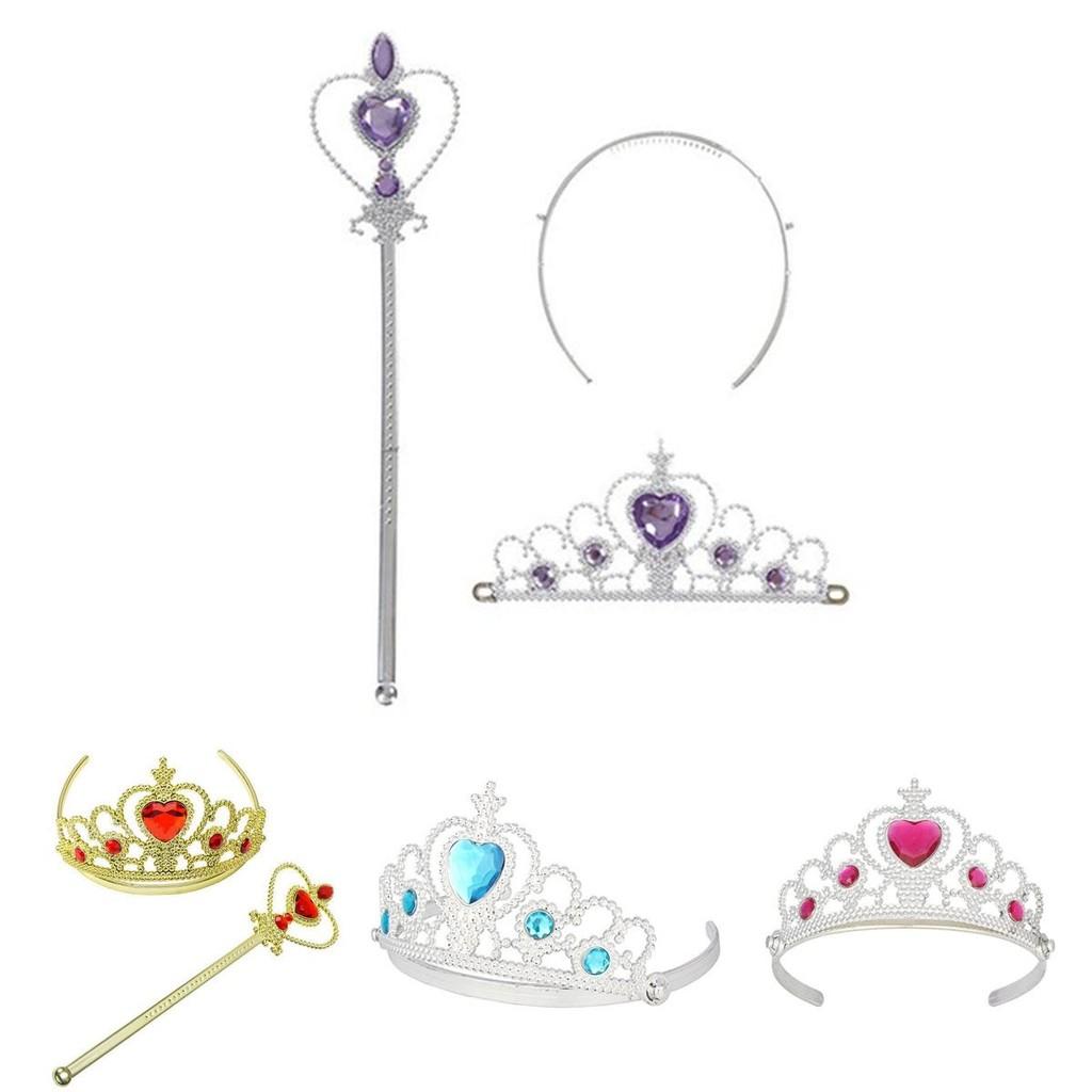 Shining Girl Princess Belle Dress Up Party Accessory 2pcs Set With Wand Tiara