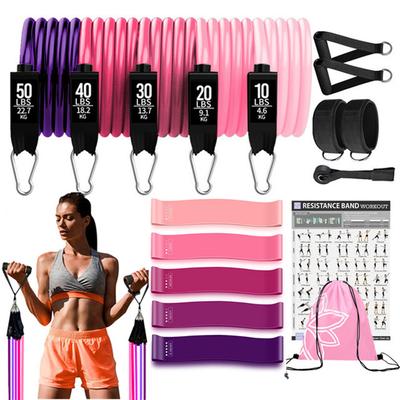 17-teiliges Widerstandsbänder-Set für Frauen Latex Übungs-Workout-Band Stretch-Training Fitness-Studio-Ausrüstung für Zuhause Bodybuilding