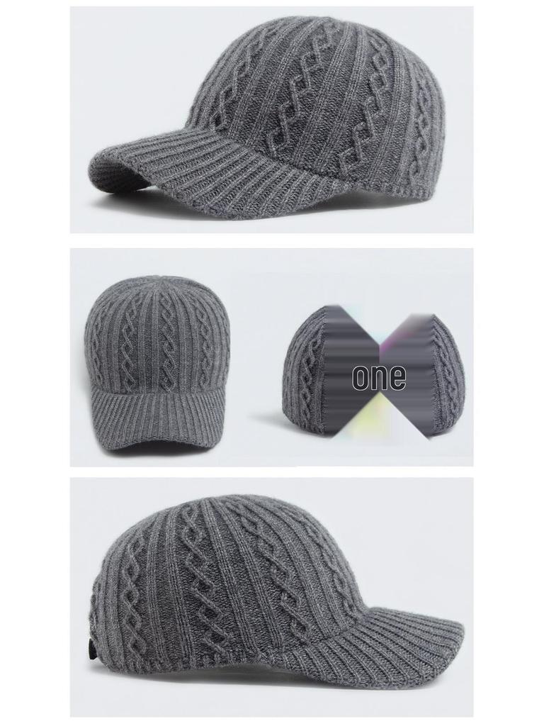 Damen Zopfstrick Woll Schirmmütze - Warme Herbst-/Wintermode für Mittelalte und Ältere