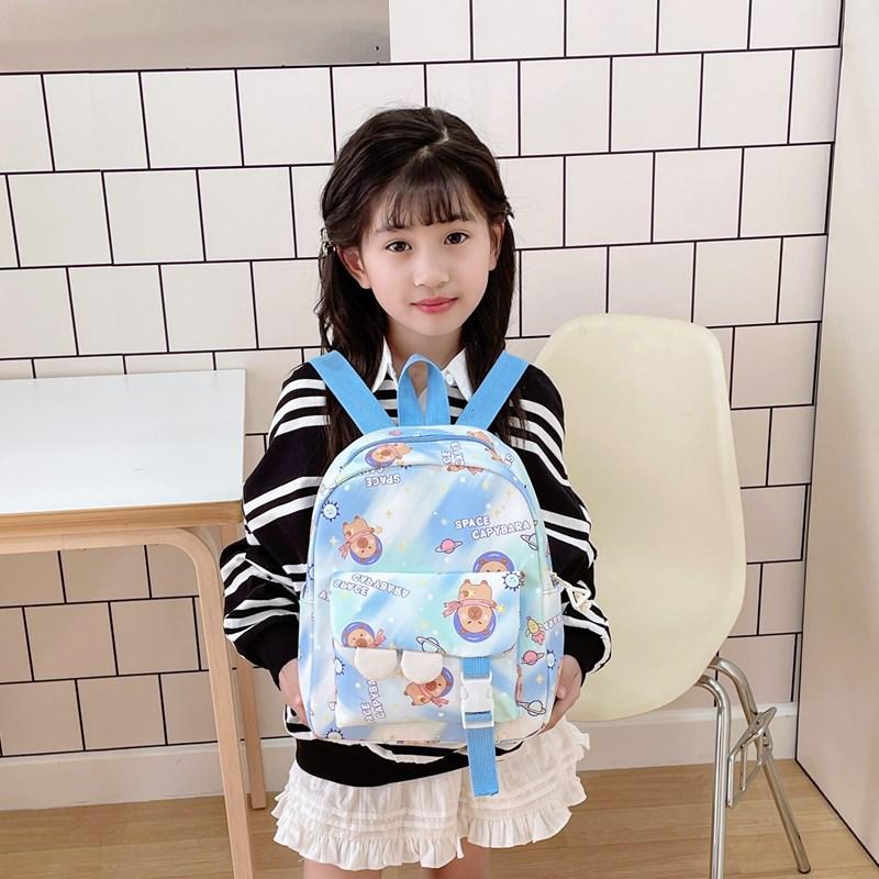 Kindergarten Primary School Students Schoolbag Cute Fun Kapibara Printed Boys And Girls Backpack Children'S Backpack