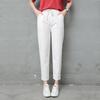 WoMan's Cotton Linen Cropped Trouser Spring and Summer Thin Straight Loose Casual Trouser WoMan's Washed Trouser Harlan Feet Trouser