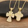 Nidin New Trendy Personality Design Cross Pendant Necklace For Women Men Shiny Crystal Zircon Charm Jewelry Daily Party Gifts