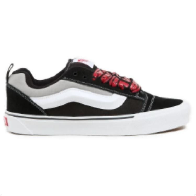 Vans Knu Skool Classic Style Low Top Skate Shoes Unisex Sneakers Black Red VN0009QCBA2