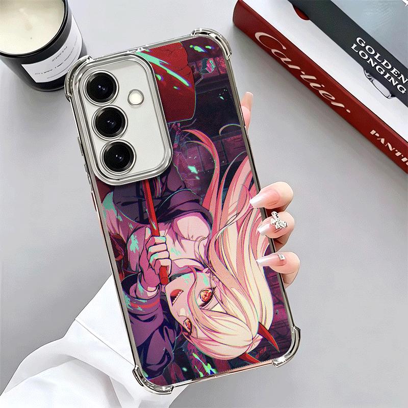 Anime Character Power CSM Plating Phone Case For Samsung A17 A07 A37 A57 A16 A56 A15 A55 A14 A54 A13 A53 A26 A36 A25 A35 A24 A34