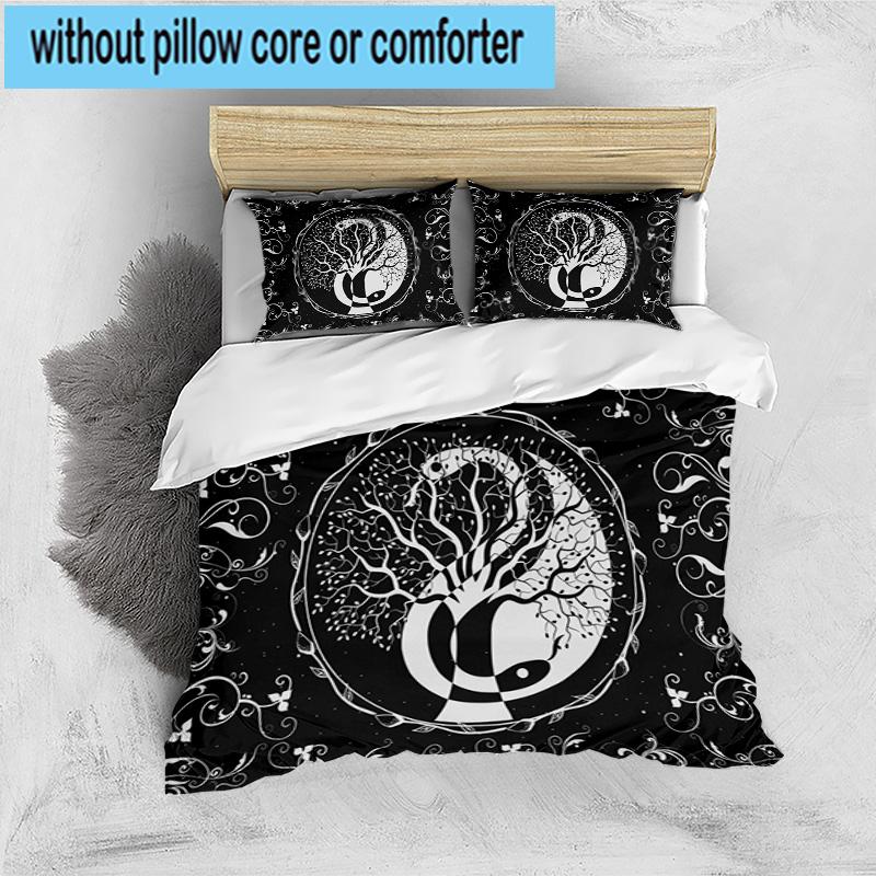 Tree Of Life Mandala 3pcs Bedding,Including 1pc Duvet Cover And 2pcs Pillowcases Perfect for Christmas,Ideal for Bedroom, Dormitory