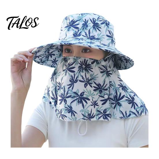 Outdoor Sports Headwear Sun Hat with Neck Flap & Face Shield, Foldable Wide Brim Summer Breathable Gardening Beach Hat, UV Protection Fishing Cap for