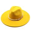 Cappello Stile Britannico 9,5 Cm Ampio Bordo Cappello a Cilindro di Lana da Uomo e Donna Caldo Cappello Jazz Perla