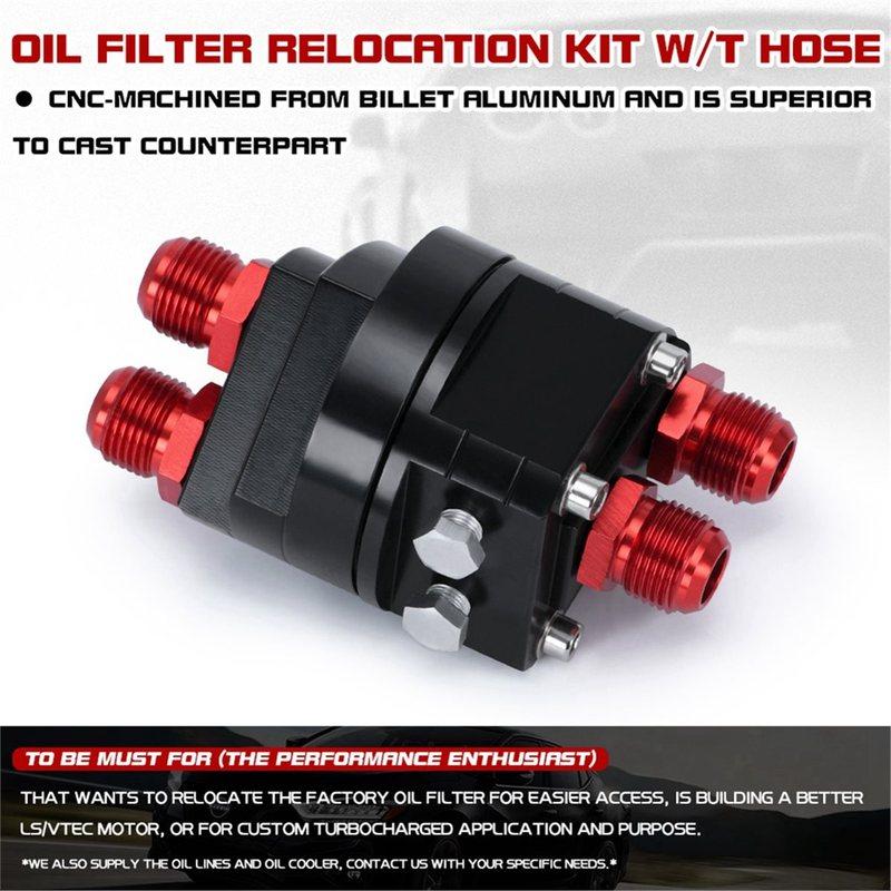 Oil Filter Cooler Male Sandwich Fitting Adapter Oil Filter Relocation Kit 3/4-16 M20 X 1.5