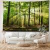 Natural Landscape Tapestry Waterfall Forest Sunshine Forest and Blue Lake Wall Hanging Bedroom and Living Room Decoration