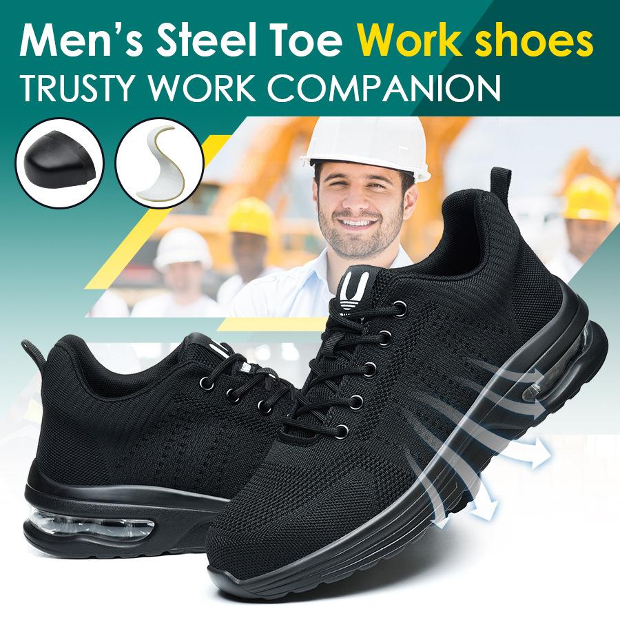 

Anti-smashing and anti-piercing safety shoes Men s steel baotou wear-resistant four-season protective work shoes 38 чорний