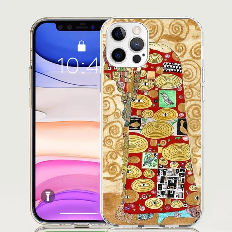 Kiss by Gustav Klimt Desig Case Phone Cover for Apple iphone 16 15 14 13 12 Mini 11 Pro Max 16E X XS XR 7 Plus 8 + SE 2020 Trend