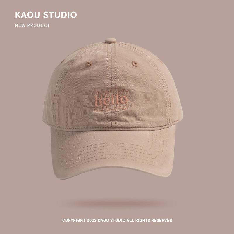 New sunscreen baseball cap simple casual cap polished cotton big head circumference cap