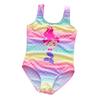 Colorful Gradient Mermaid One-Piece Swimsuit for Girls