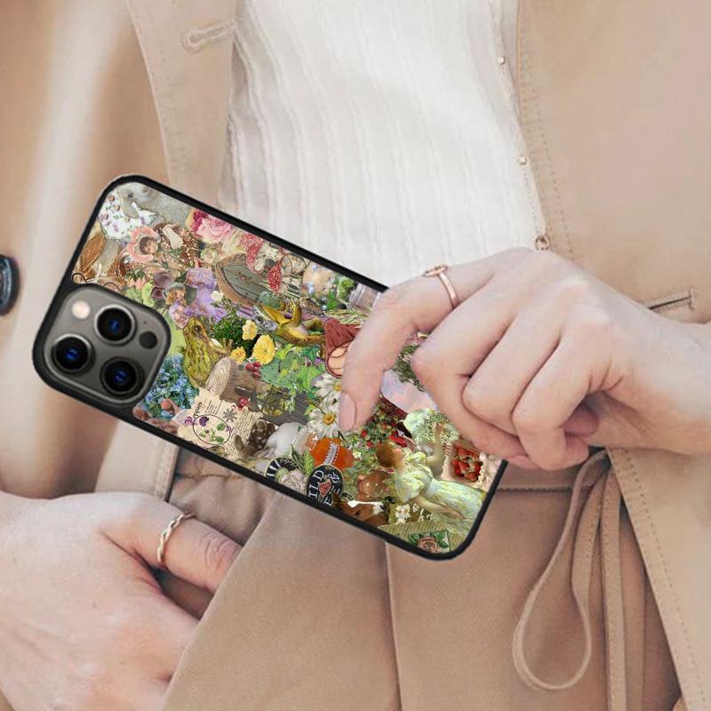 Cottagecore Aesthetic Collage Frog Magnetic Phone Case For APPLE iPhone 17 Air 16 14 13 12 Pro Max 15 Plus MagSafe Cover