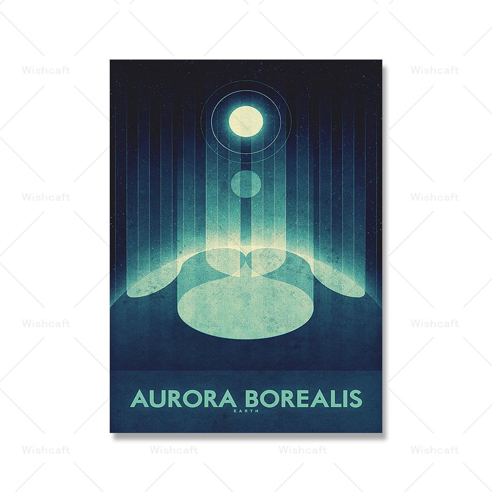 

Плакат о солнечной системе Космические путешествия Наука Домашний декор Астрономия Ретро-футуристическое искусство Декор Картины Винтажная планета Холст Картина 21x30cm No Framed