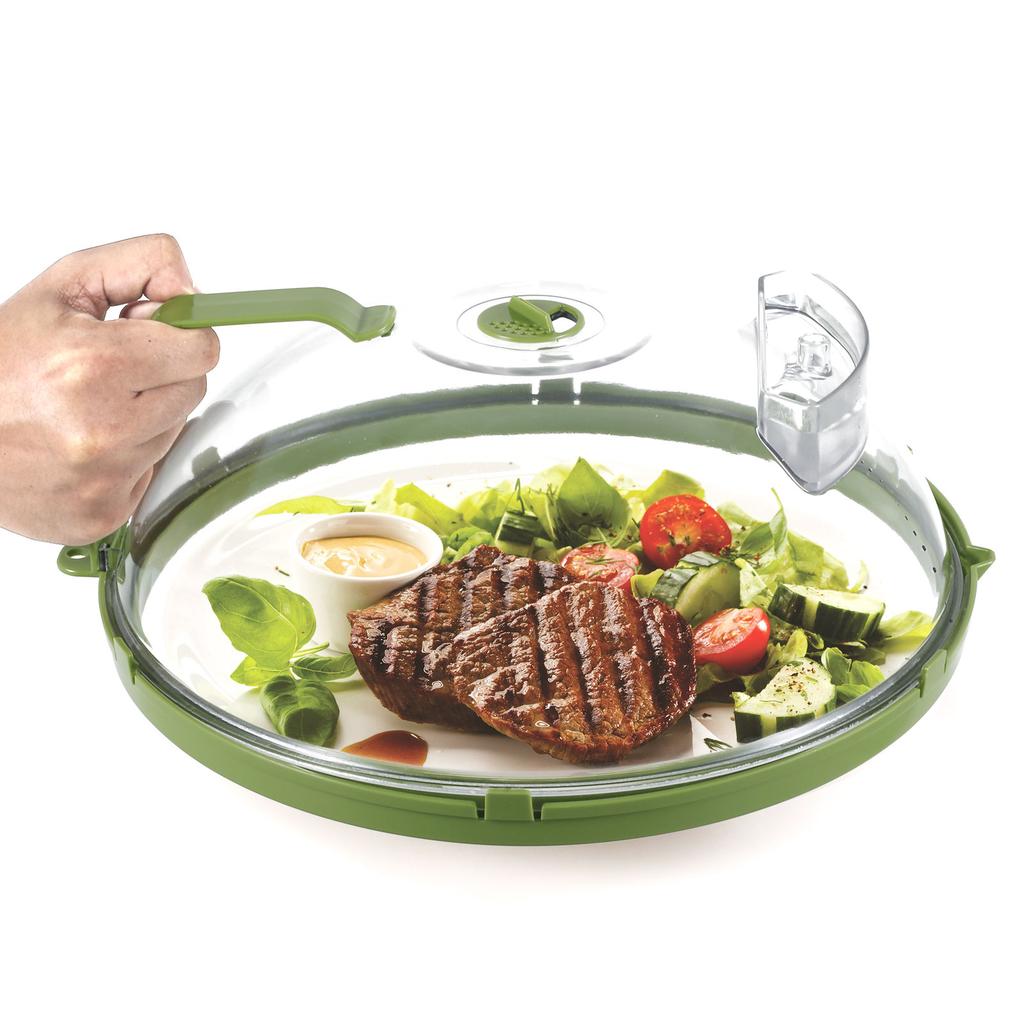 Microwave Cover Splatter-Proof Microwave Guard Cover Clear Microwave Plate Cover with Handle Kitchen Cooking Lid for Vegetables