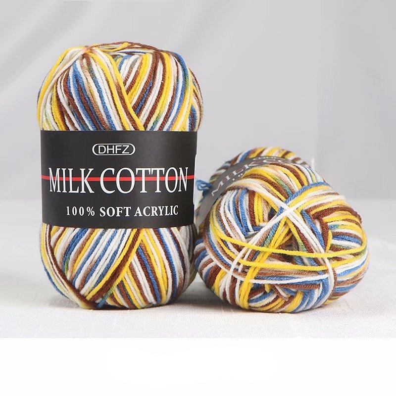 1Roll Milk Cotton Baby Knitting Wool Yarn Thick Fiber Velvet Yarn Hand Knitting Wool Crochet 3 Shares Yarn for DIY Sweat