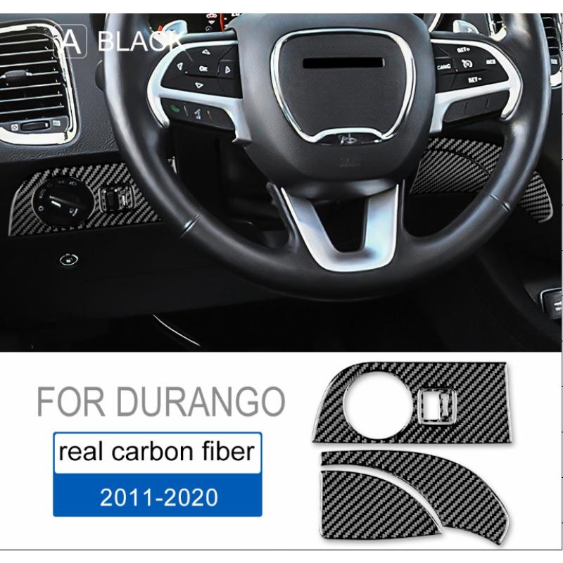 Upgrade Interior Trim Real 3D Carbon Fiber Headlight Switch Panel Cover Sticker for Dodge Durango 2011-2020 LHD RHD Decor Kit