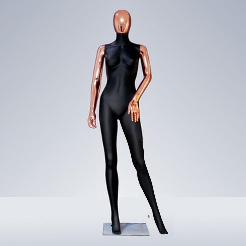 Electroplated Rose Gold Full Body Female Mannequin for Wedding Dress Display