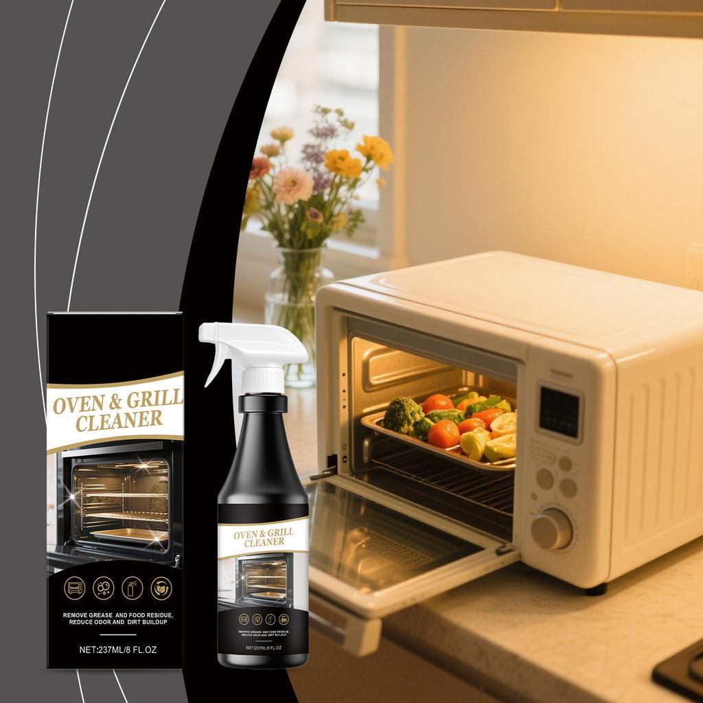 Powerful Oven Cleaner Spray Removes Stubborn Grease Burnt Residue Effortless Cleaning 237ml Plastic Bottle