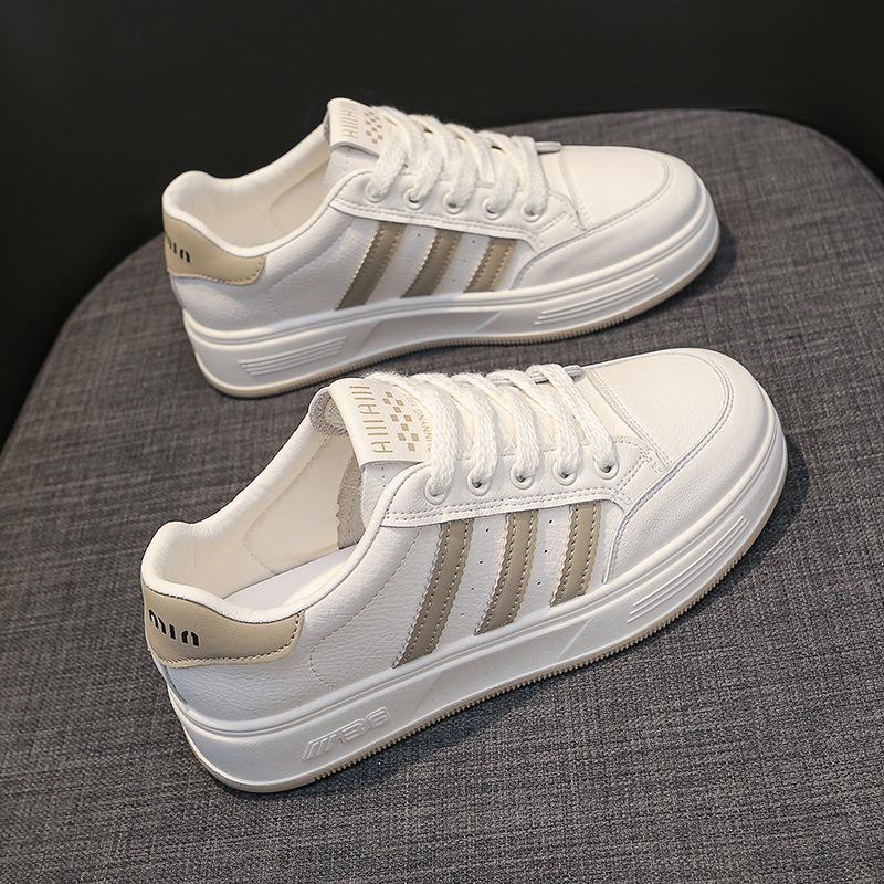 Leather soft-soled white shoes women's shoes spring new versatile board shoes flat casual shoes women's sports shoes