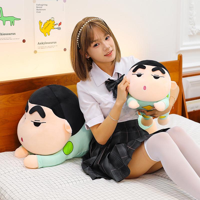 New 100cm Crayon Shin-chan Kawaii Shinnosuke Lying Pose Plush Doll Stuffed Doll Pillow Cartoon Room Decoration Birthday Gift Toy