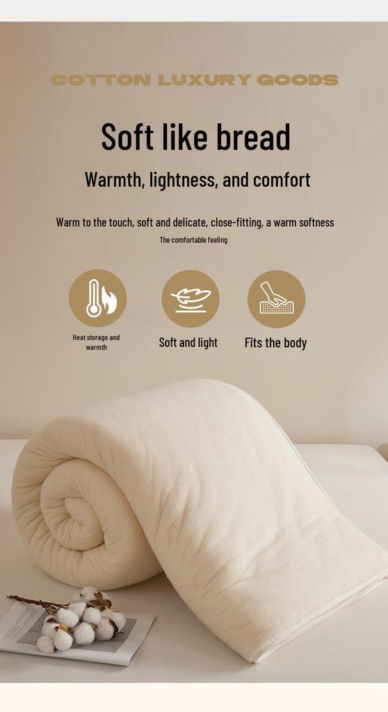 Thickened Soft Cotton Wadding Mattress Pad for Student Dorm Single Bed or Floor