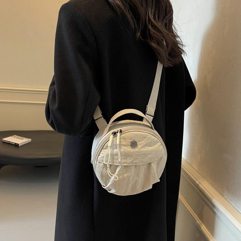 Women's Casual Nylon Crossbody Bag with Adjustable Strap Vintage Solid Color Small Shoulder Bag Polyester Lining for Everyday Use AVE
