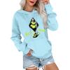 Women's Casual Comfortable Neck Hooded Long Sleeve Christmas Print Warm Sweatshirt