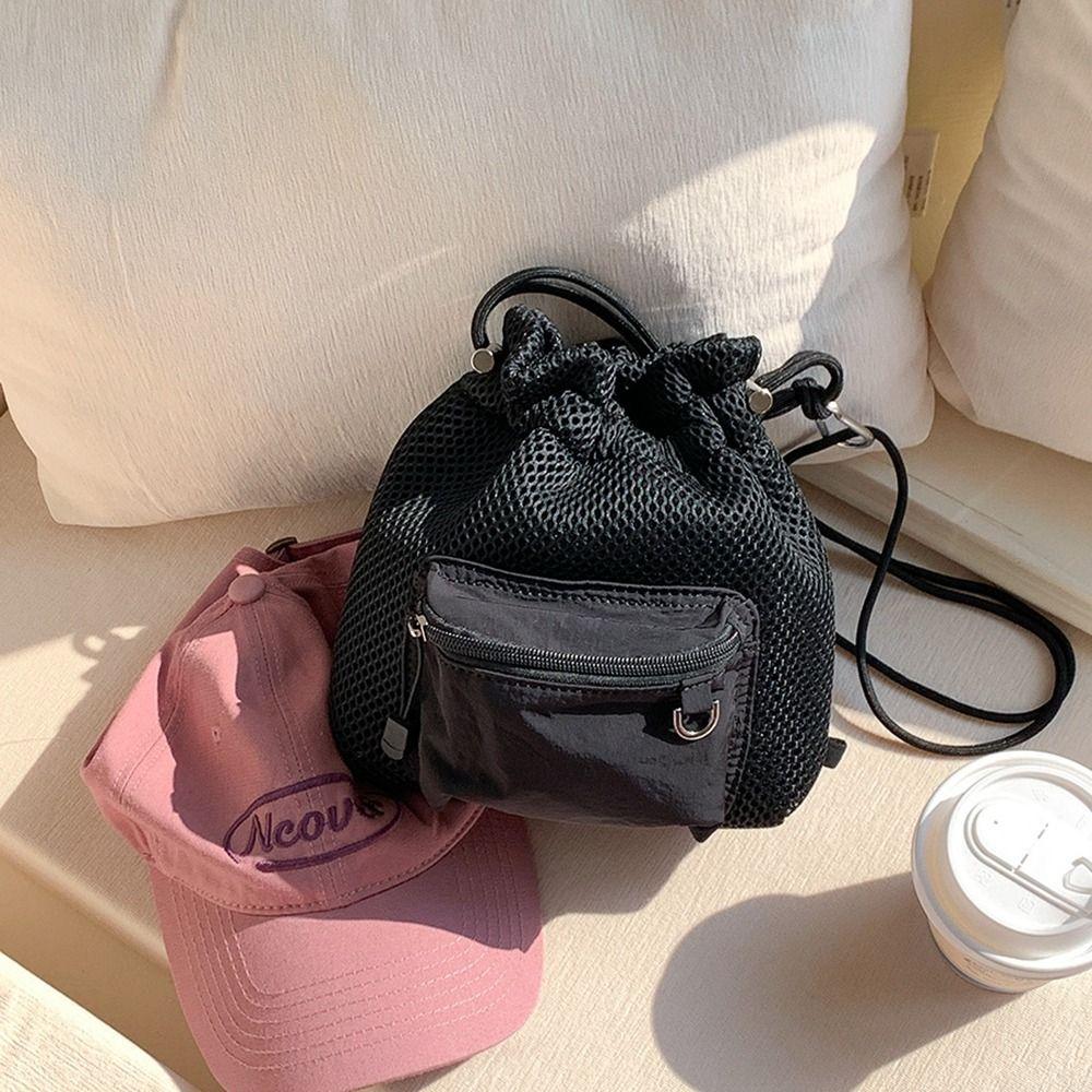 Handbag Drawstring Bucket Bag Purse Small Crossbody Bag Folded Nylon Shoulder Bag  Travel