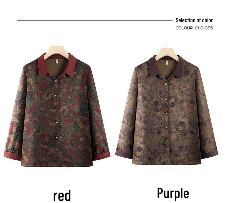 Lightweight Long-Sleeve Jacket for Elderly Women - Ideal for Spring and Autumn