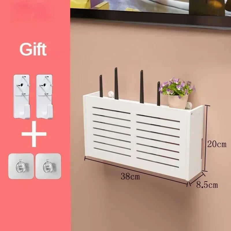 Bezprzewodowy router montowany na ścianie Półka Pudełko do przechowywania WiFi montowane na ścianie Dekoracja ścienna do salonu Uchwyt zasilający Kabel Organizer Pudełko