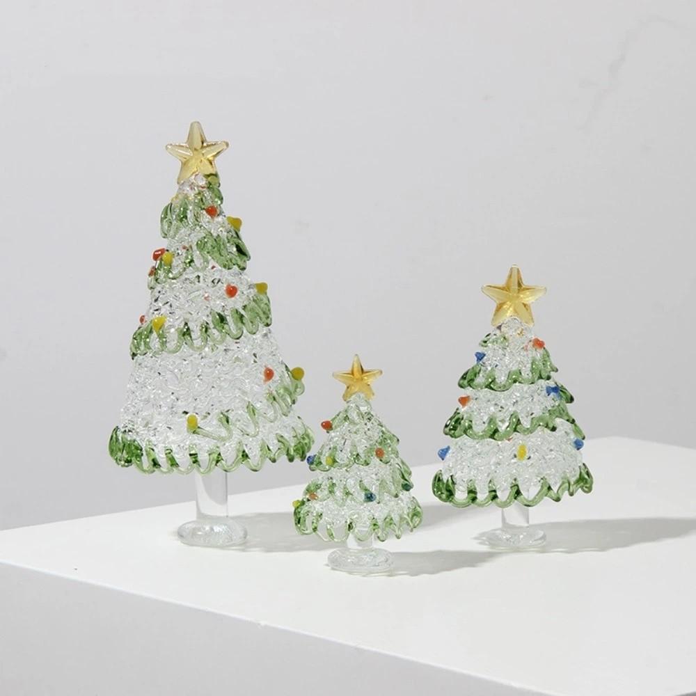 Brushed Glass Snowman Figurines Handcrafted Glass Christmas Decoration Party Supplies