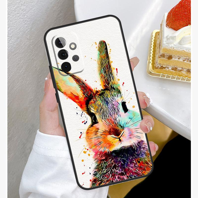 Cute Bunny Rabbit Case For Samsung Galaxy A15 A25 A35 A55 A51 A71 A12 A32 A52 A13 A33 A53 A14 A34 A54 Cover