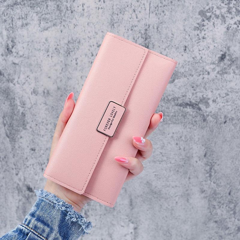 Korean Style Women's Minimalist Tri-Fold Wallet & Card Holder