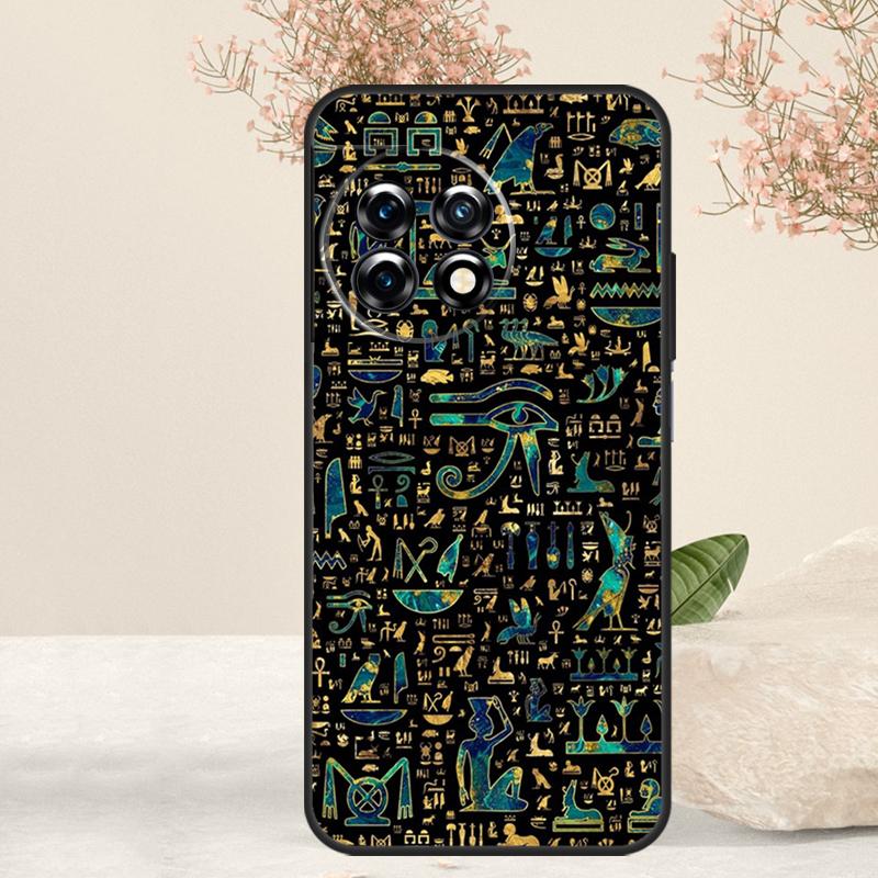 Ancient Egyptian Hieroglyphic Case For OnePlus 10T 8T 9R 10R 12R 8 9 10 Pro 11 12 OnePlus Nord 3 CE 2 Lite N10 N20 Cover