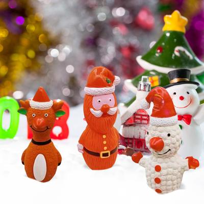 Weihnachts-Cartoon-Hund, elastisches Latexmaterial, Geräuschspielzeug ohne Füllung