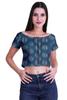 Moomaya Printed Boat Neck Womens Sexy Summer Tops Zip Front Viscose Crop Top